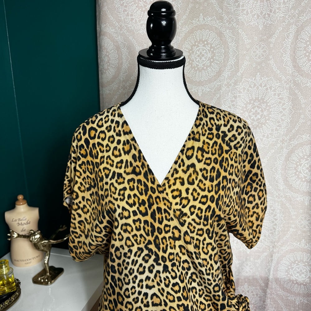 Vix Paula Hermanny Leopard Animal Print Swim Coverup Size Large - Picture 2 of 13